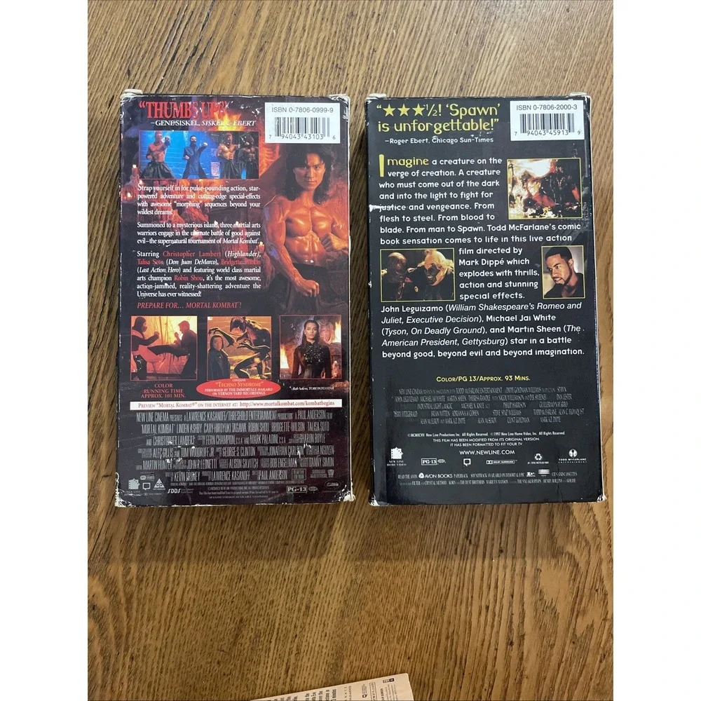 6 Vintage VHS - Highlander Twilight Zone Star Wars Mortal Kombat Spawn‎